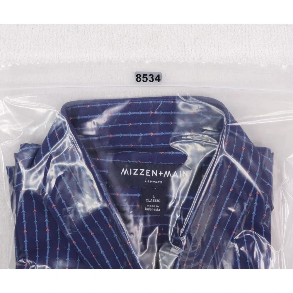 Mizzen+Main Leeward Short Sleeve Button Down Shirt Mens Large Classic Blue - Picture 11 of 11